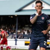 Dylan Easton celebrates scoring Raith goal in 1-1 Viaplay Cup group stage home draw against Dunfermline Athletic (Pic by Craig Williamson/SNS Group)