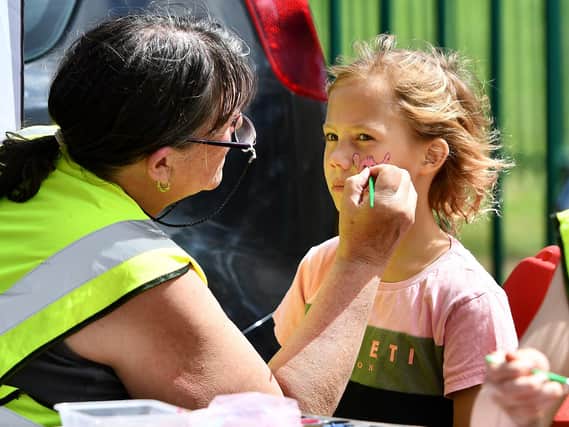 Face painting at Linton Lane's gala day.