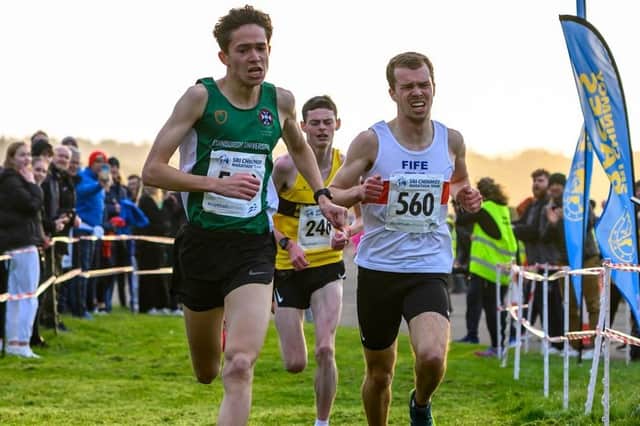 Ben Sandilands (right) was fastest Fife AC runner and third overall at Scottish Championships 5k (Pic by Bobby Gavin)