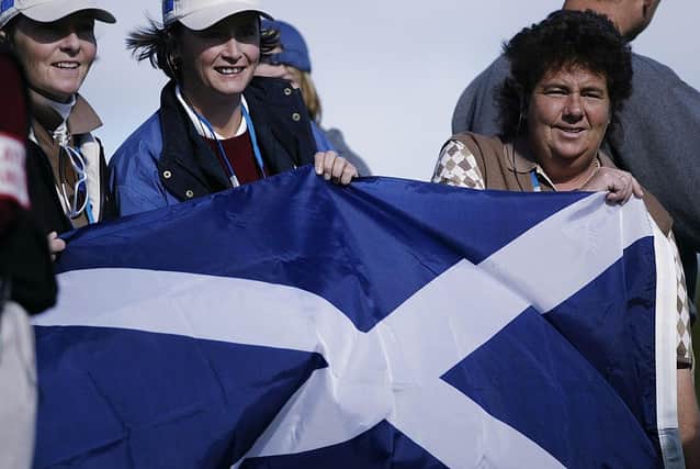 Dale Reid, pictured during the 2002 Solheim Cup in Minnesota, flew the Saltire with pride around the world. Picture: Warren Little/Getty Images.