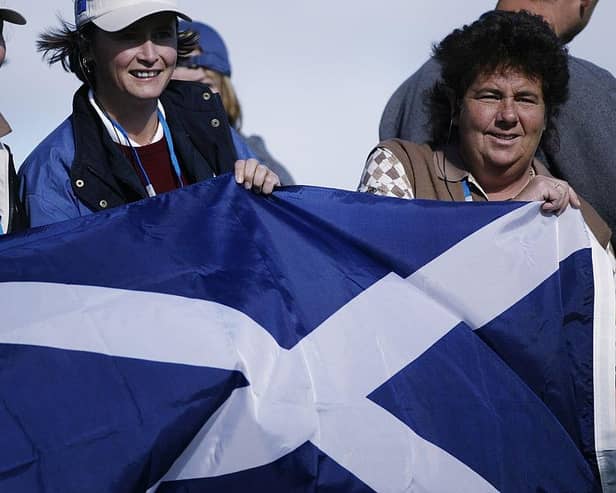 Dale Reid, pictured during the 2002 Solheim Cup in Minnesota, flew the Saltire with pride around the world. Picture: Warren Little/Getty Images.