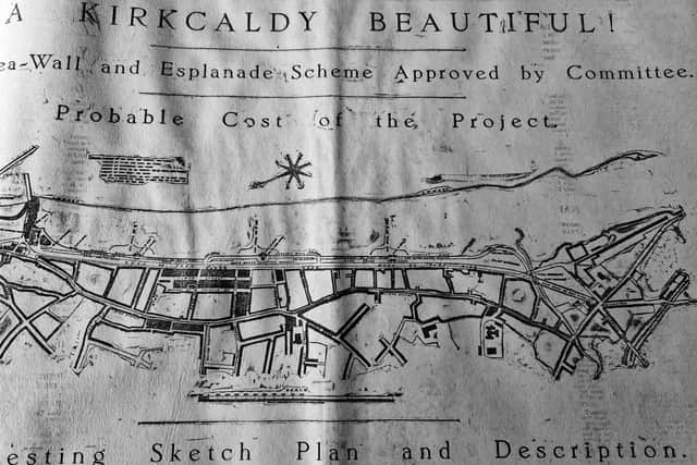 The 1921 architect's drawing of the proposed sea wall in Kirkcaldy (Pic: Fife Free Press)