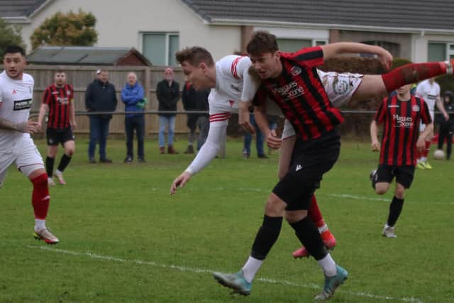 Tayport and Scone Thistle go toe-to-toe as the Canniepairt team dominate. Pic by Ryan Masheder