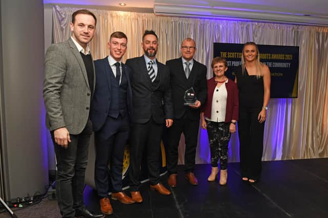 The Raith Rovers Foundation with James McFadden (l) and Sam Kerr (r) at the SFA Grassroot Awards. (Pic: Craig Foy / SNS Group)