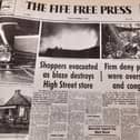 Front page of the Fife Free Press covering the devastating fire