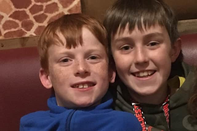Brothers Reece and Euan Hutt from Cardenden who wrote a book to be published to raise money for charities helping vulnerable people during Covid-19.