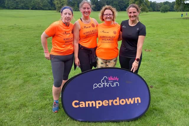 Claire Jurecki, Sam Forsberg, Adele Clevely and Claire Doak at Camperdown parkrun