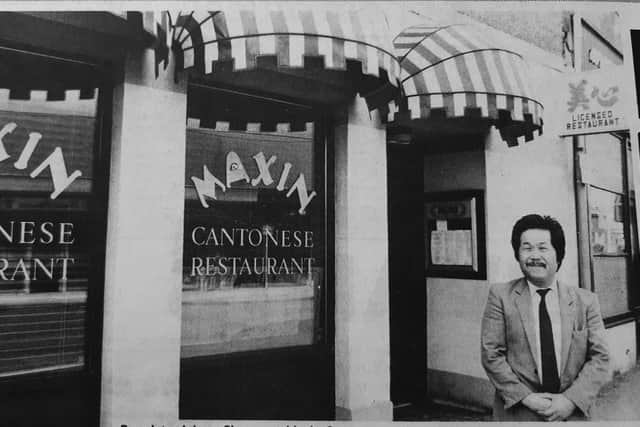 Johnny Chung outside Maxin Cantonese Restaurant in Kirkcaldy
