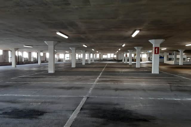 The empty floor at Kirkcaldy's multi-storey carpark on the Esplanade