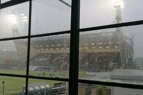 The view from the press box at a rain-soaked Stark's Park (Pic: Fife Free Press)