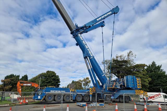 The huge crane which dominated the landscape during the demolition | Pic Fife Free Press