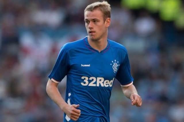 Zak Rudden playing for Rangers in a 6-0 pre-season friendly win over Bury in July 2018. Rudden scored the sixth in Steven Gerrard's first game as manager (Pic by Craig Foy/SNS Group)