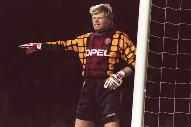 Bayern goalie Oliver Kahn during 1995 first leg against Raith at Easter Road (Pic Getty Images)