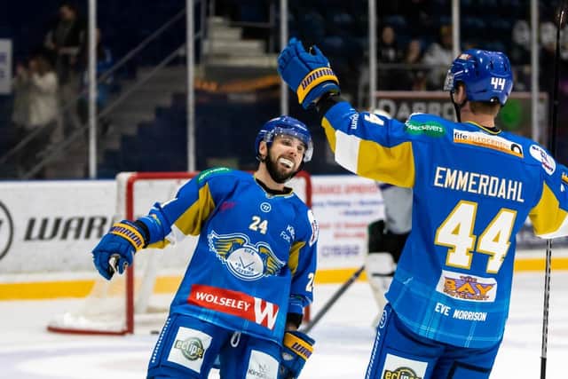 Celebrations for Janne Kivilahti and Jonas Emmerdahl (Pic: Derek Young)