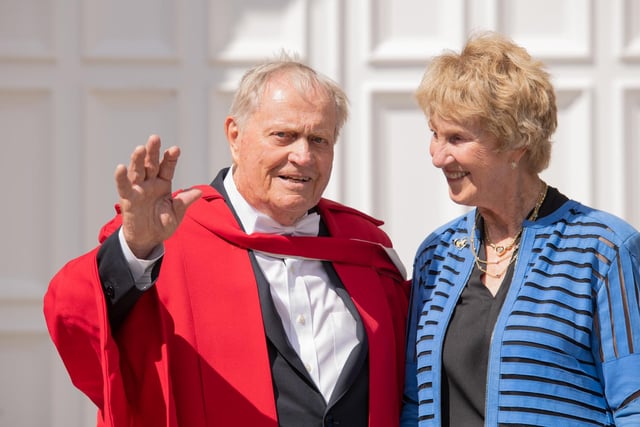 Jack and Barbara Nicklaus at the University of St Andrews.