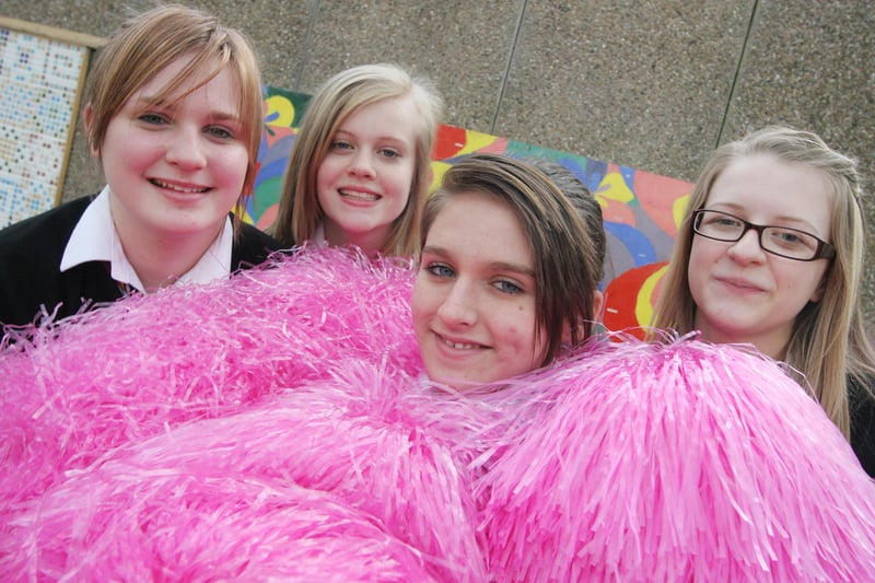 Springwell community school pupils Alice Potter, Charlotte Hempenstall, Toni Moore and Amelia Yeates, in 2009