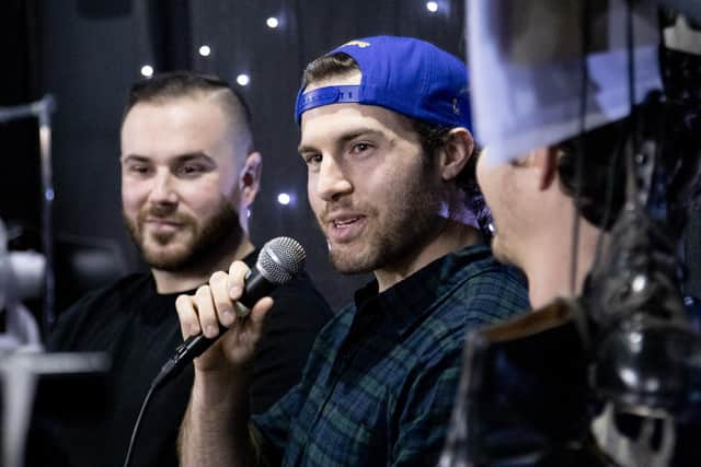 Scott on stage at the Fife Flyers Hockey Show, organised with the Fife Free Press (Pic: Derek Young)