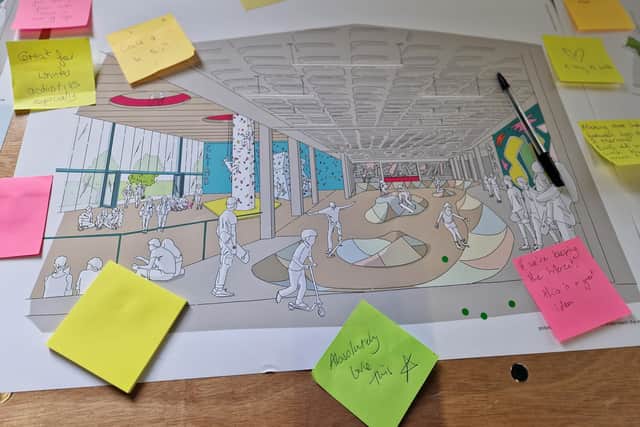 Post-It motes with feedback on the options for the town centre (Pic: Fife Free Press)