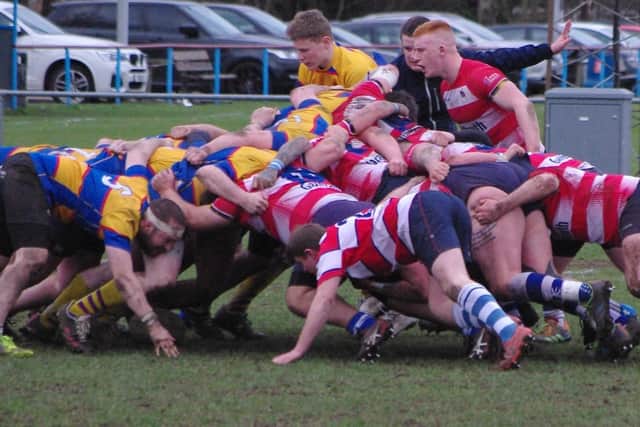 Howe Crusaders beating Crieff and Strathearn 68-0 at home on Saturday (Pic: Innes Petrie)