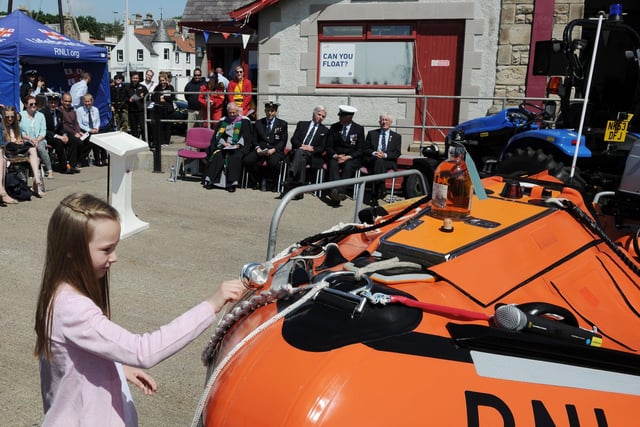 Eden Russell pictured at the RNLI Anstruther's naming ceremony for new boat.