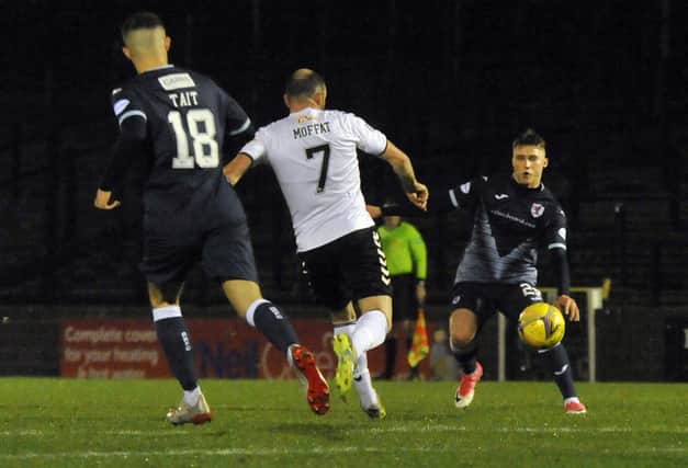 Rovers loanee Ethan Ross in action in last Friday night's 0-0 draw with Ayr United at Somerset Park.