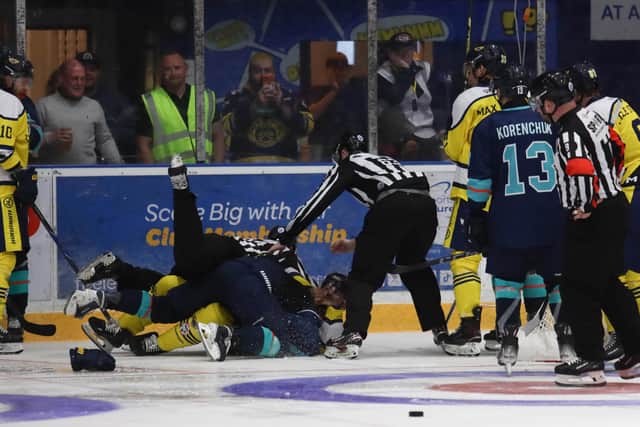 Mason Alderson dropped the gloves against Kyiv (Pic: Jillian McFarlane)