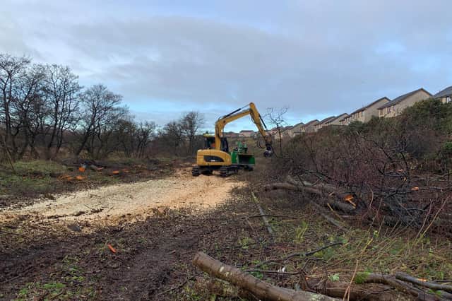 Vegetation clearance on the new Levenmouth Rail Link.