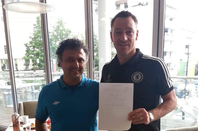 Mike Dellios with Chelsea legend John Terry
