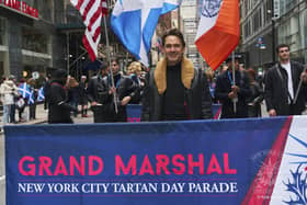 Dougray Scott leads the 2024 Tartan Day parade in New York (Pic: Kylie Corwin)