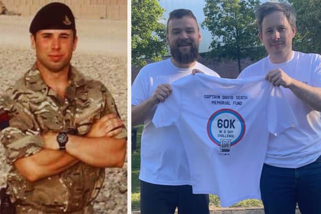 Gary Seath and Ben Waite (right) are running in memory of Captain David Seath (Pics: Submitted),