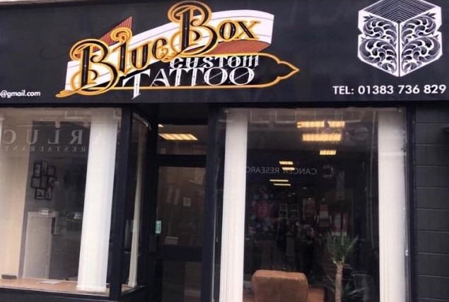 Blue Box Tattoo, High Street, Dunfermline.
"Drew at Blue Box & Ellis and Dagren both Dunfermline. Great, talented, kind guys" said one.