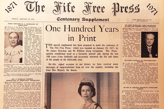 The 1971 centenary edition of the Fife Free Press