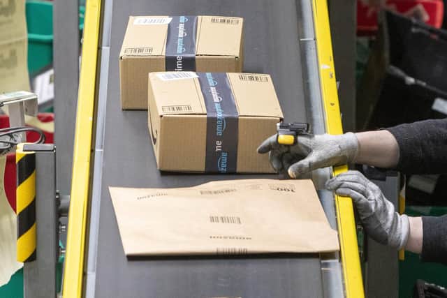 The Amazon fulfilment centre in Dunfermline is ready for Christmas (Pic: SWNS)