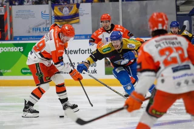 Mikael Johansson in action against Sheffield Steelers (Pic: Derek Young)