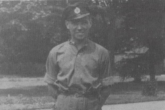 Charles Meacher at the Longmoor Military Railway in 1943.