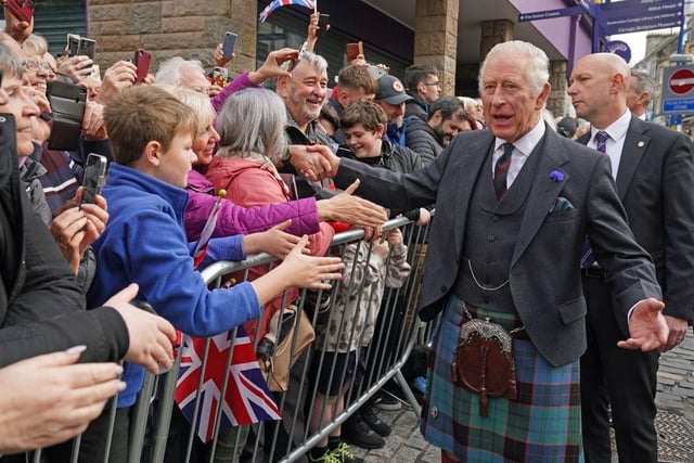 Hundreds of people had lined the streets of the Fife city to see the Charles and Camilla as they carried out their first official engagement together since Royal mourning ended.