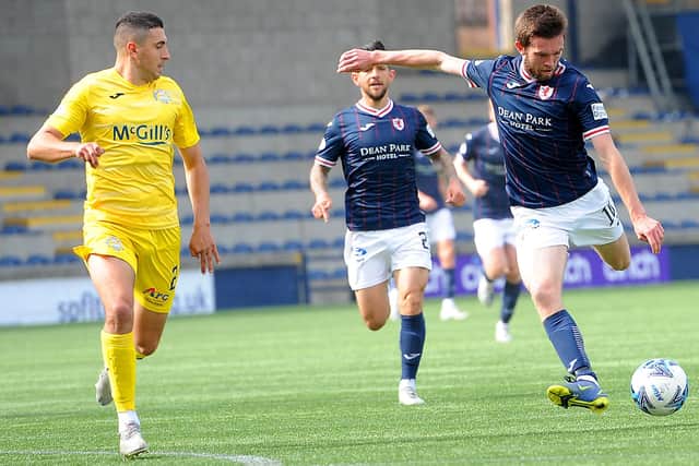 Sam Stanton on the attack for Raith Rovers against Greenock Morton on Saturday (Pic: Fife Photo Agency)