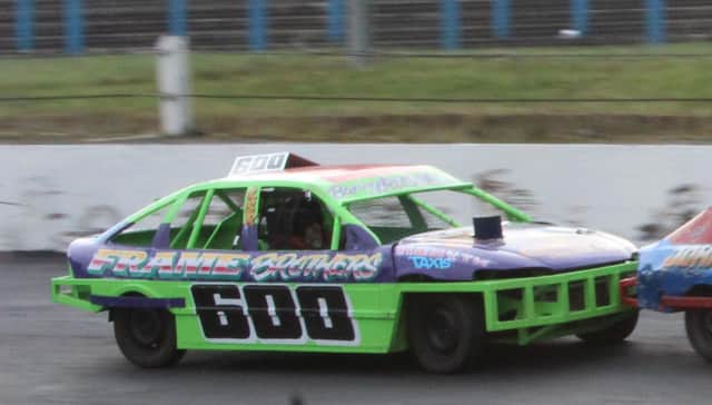 Barry Russell racing in his new car
