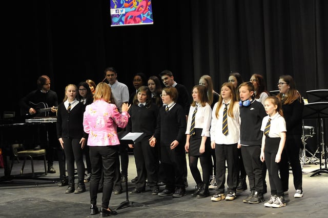 Kirkcaldy High School Glee Choir perform at the Adam Smith.