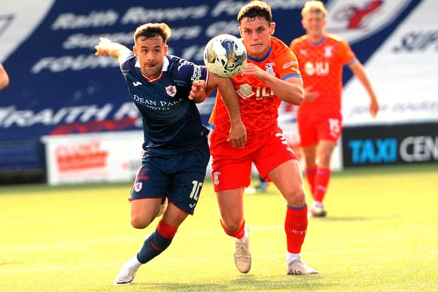 Raith Rovers' Lewis Vaughan and Inverness Caledonian Thistle's Cameron Harper vying for the ball at home at Kirkcaldy's Stark's Park on Saturday (Pic: Fife Photo Agency)