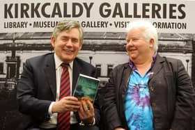Val McDermid with Gordon Brown at the 2013 gala relaunch of Kirkcaldy Galleries where the main library is based. (Pic: Fife Photo Agency).