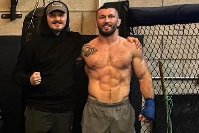 Stevie Ray (right) is being helped by Latvian Yuris Varushkin (also pictured) as he prepares for his bare knuckle fight debut on November 7