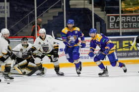 Chris Lawrence in action for Fife Flyers against one of his former clubs, Nottingham Panthers I(Pic: Jillian McFarlane)