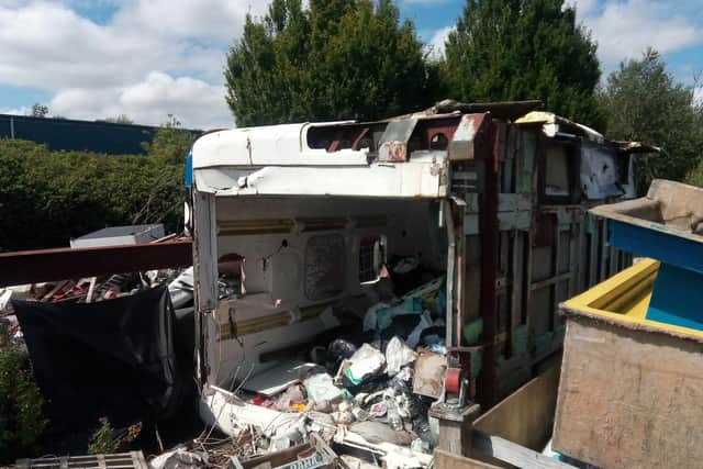 Fly-tipping at Mitchelston Industrial Estate, Kirkcaldy on site of a former factory - it h since been cleared and re-developed (Pic: Fife Free Pres)