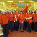 2008 - closure of Woolworths in Glenrothes. Pictured are staff members past and present (Pic: Fife Free Press)