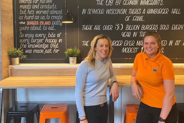 Burger Island has a new second outlet in Burntisland High Street. Pictured inside the new premises, from left: is owner Raina Miller and manager Michaela  McLachlan.