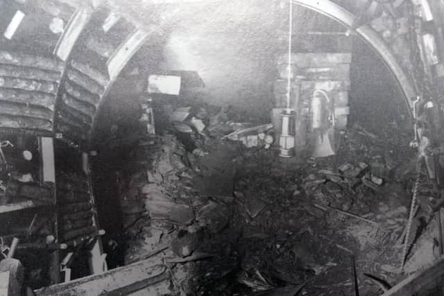 Picture from the report into the Seafield mine disaster in 1973  - the view is of the fall from the top end of the face.