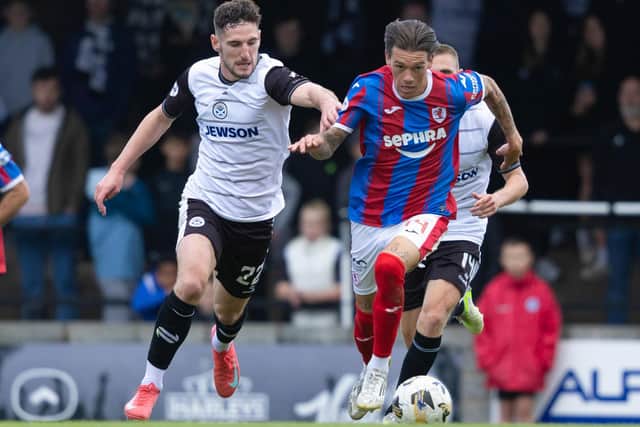 Raith Rovers' Josh Mullin (right) contests the ball with Ayr United's Mark McKenzie at Somerset Park last weekend (Pic by Craig Foy/SNS Group)