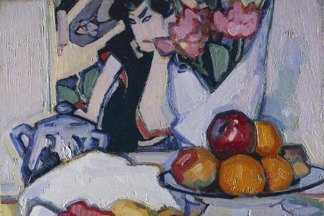 Samuel Peploe -  Flowers and Fruit with a Japanese Background (Pic: Fife Council)