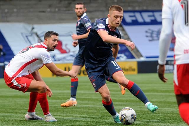 Callum Smith playing for Raith Rovers in 1-1 league draw against Airdrieonians at Stark's Park on November 4 (Pic Fife Photo Agency)
